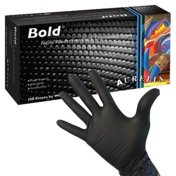 Aurelia Bold Black Powder Free Gloves (100)
